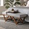 Baxton Studio Chenoa Japandi Light Grey Boucle Fabric and Walnut Brown Finished Wood Bench 233-13319-ZORO - alternate 7